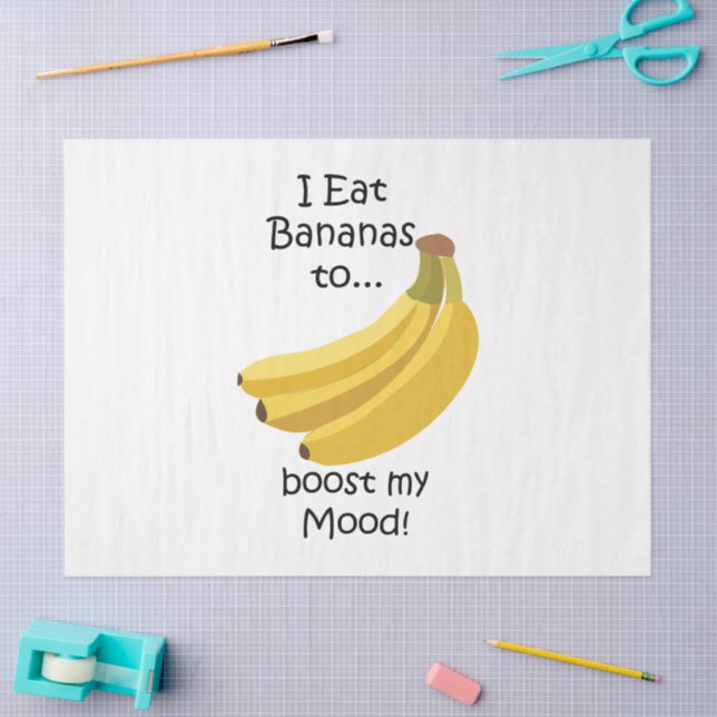 Papel De Seda Yellow Banana Fruit Boost My Mood Funny (Arte )