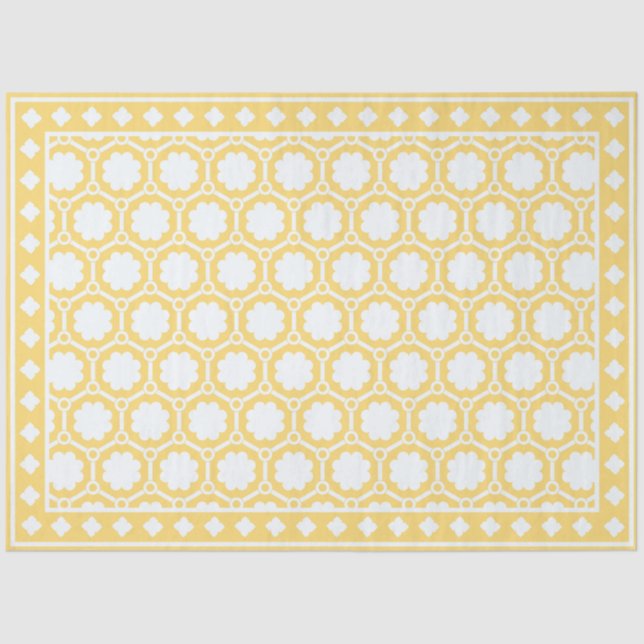 Papel De Seda Yellow Modern Bone Inlay Decoupage Paper (Frente )