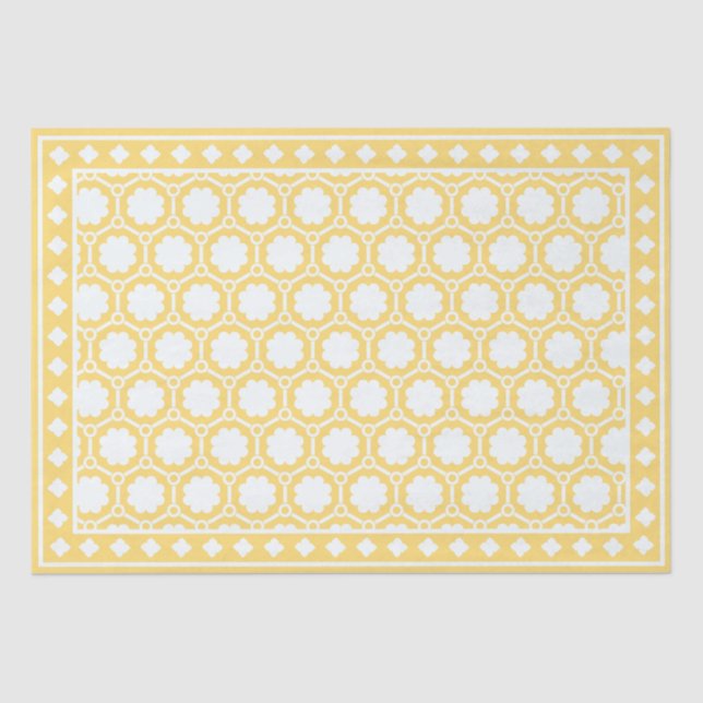 Papel De Seda Yellow Modern Bone Inlay Decoupage Paper (Frente )