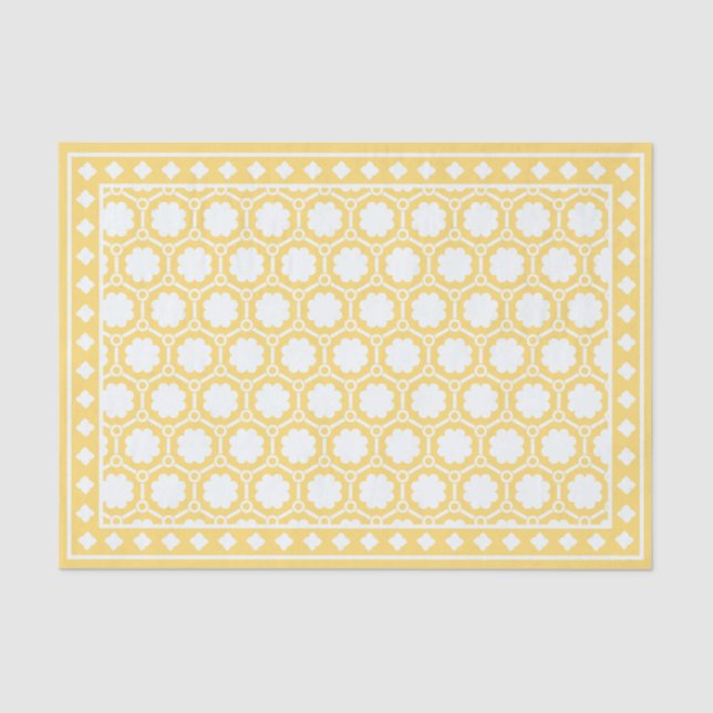 Papel De Seda Yellow Modern Bone Inlay Decoupage Paper (Frente )