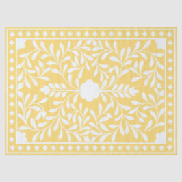 Papel De Seda Yellow Traditional Bone Inlay Decoupage Paper