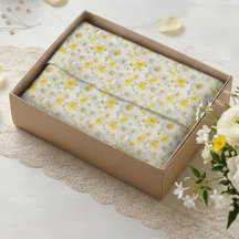 Yellow Watercolor Wildflowers Pattern 