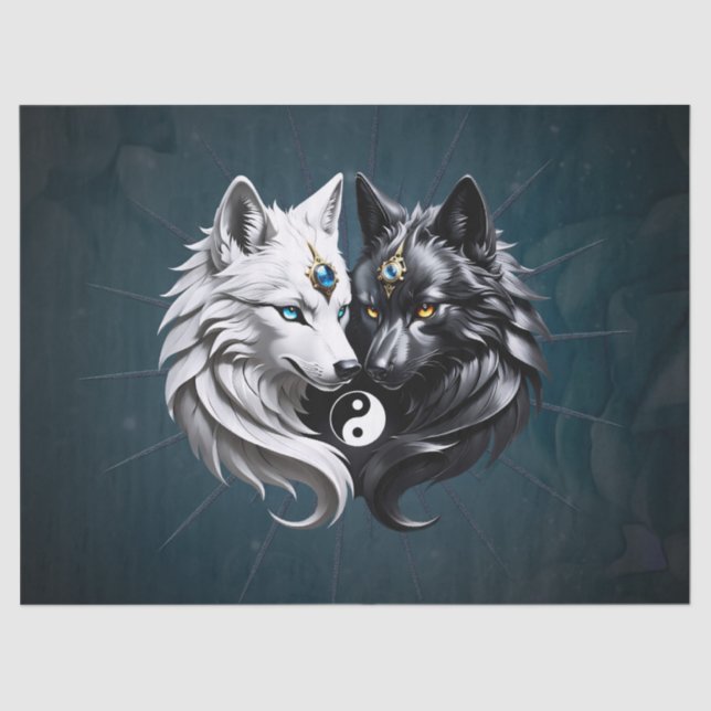 Papel De Seda Yin Yang Wolves (Frente )