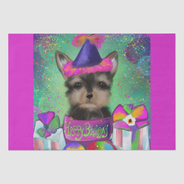 PAPEL DE SEDA YORKIE POO ANIVERSÁRIO    (Frente )
