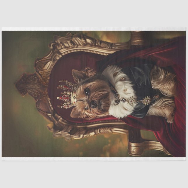 Papel De Seda Yorkie Red Kings Cadeira Leve Decoupage (Frente )