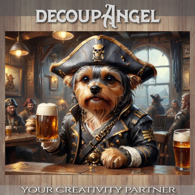 Papel De Seda Yorkshire Bebendo Beer in Pirate's Den (Criador carregado)