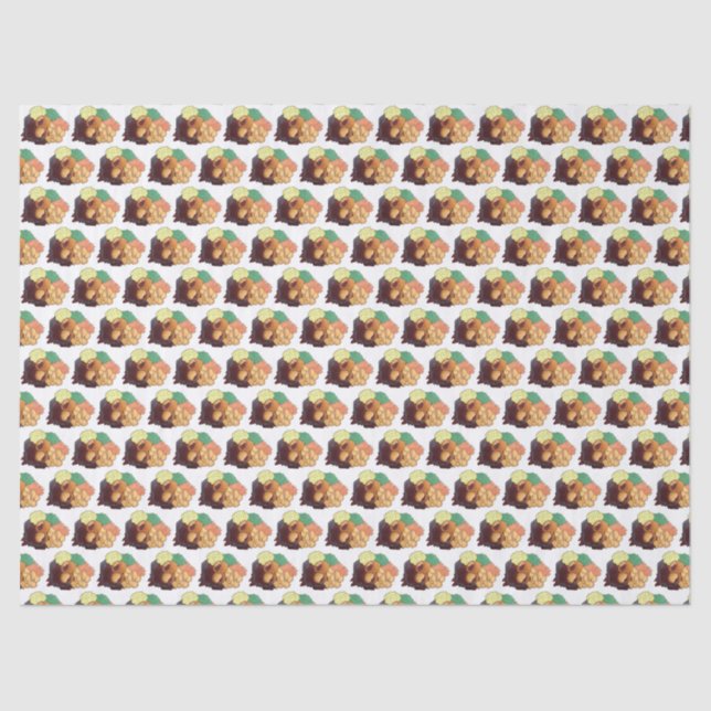 Papel De Seda Yorkshire Pudim Sunday Roast UK Comida britânica (Frente )