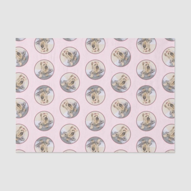Papel De Seda Yorkshire Terrier pintando uma beleza original de  (Frente )