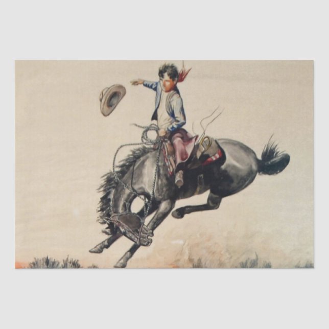 Papel De Seda “Young Cowboy” por Will James (Frente )