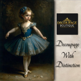 Papel De Seda Young Vintage Ballerina in Blue Tutu Decoupage
