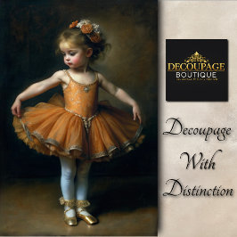 Papel De Seda Young Vintage Ballerina in Orange Tutu Decoupage