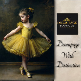 Papel De Seda Young Vintage Ballerina In Yellow Decoupage