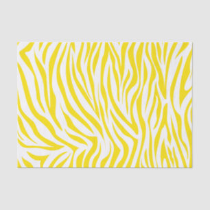 Papel De Seda Zebra amarela dourada do safari