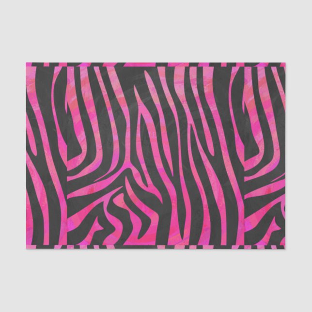 Papel De Seda Zebra Black e Hot Pink Impressão (Frente )