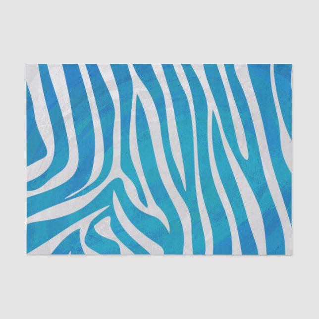 Papel De Seda Zebra Blue e White Impressão (Frente )