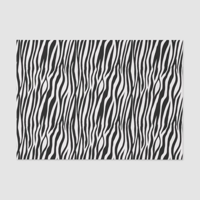 Papel De Seda Zebra Branca Preta Impressa em Animais (Frente )