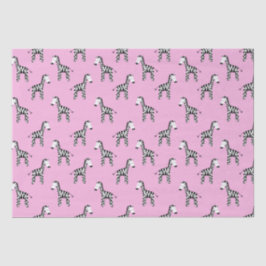 Papel De Seda zebra branca rosa