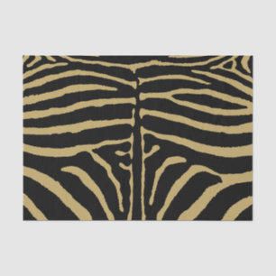 Papel De Seda Zebra em preto e Dourado