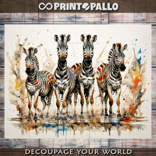 Papel De Seda Zebra Jungle Gang em salto de água -