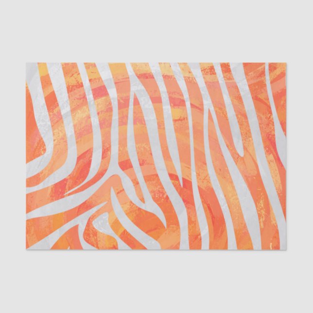 Papel De Seda Zebra Orange e Impressão branca (Frente )