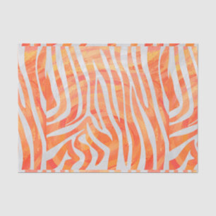Papel De Seda Zebra Orange e Impressão branca
