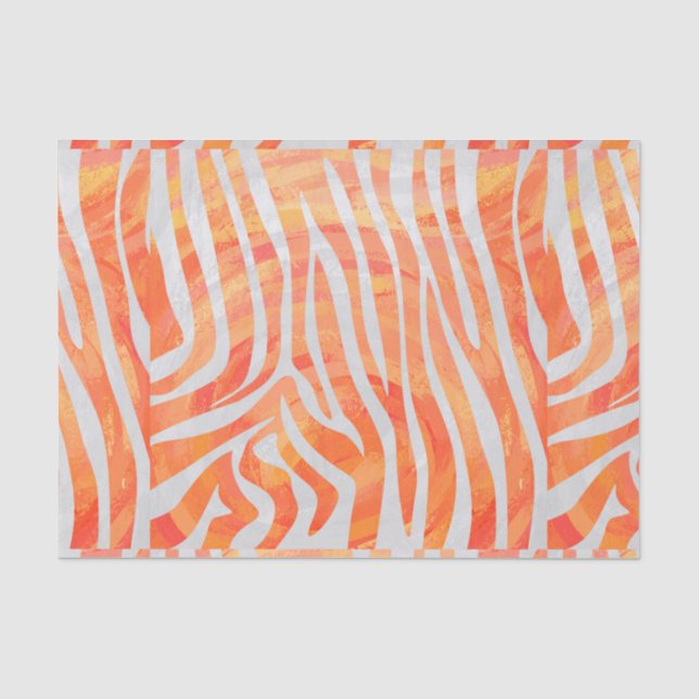 Papel De Seda Zebra Orange e Impressão branca (Frente )