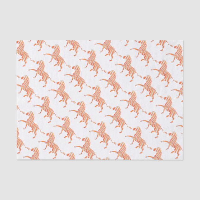 Papel De Seda Zebra Orange e White Silhouette (Frente )