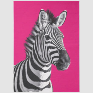 Papel De Seda Zebra Rosa Choque Arte Pop Decoupage