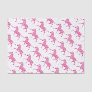 Papel De Seda Zebra, rosa-quente e branco, silhueta