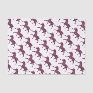 Papel De Seda Zebra Silhouette Impressão preto e rosa quente