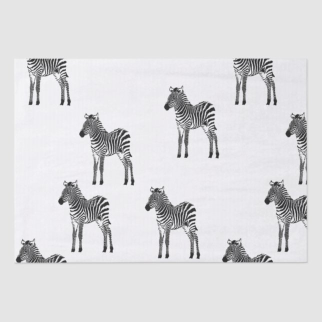 Papel De Seda Zebras Brancas Chic Black (Frente )