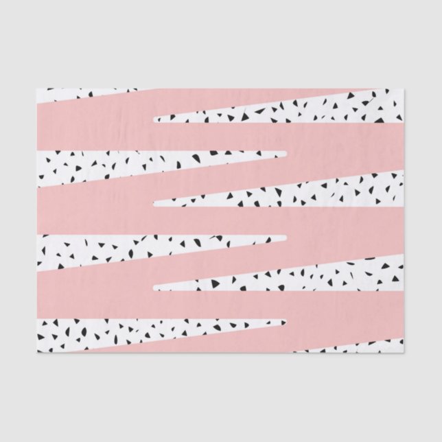 Papel De Seda Ziguezague cor-de-rosa chique artístico & (Frente )