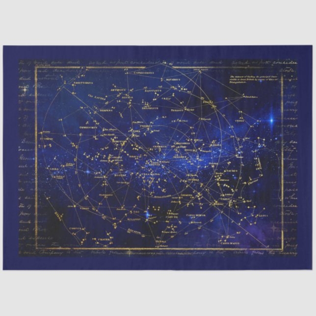 Papel De Seda Zodiac Constellations Galaxy (Frente )