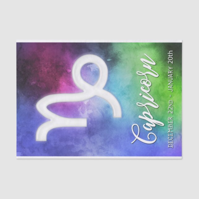 Papel De Seda Zodiac: Datas do Capricórnio (Frente )