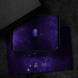 Papel De Seda Zodiac Purple Leo | Astrologia Cósmica Horoscópio