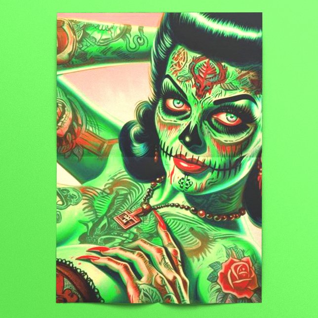 Papel De Seda Zombie Tatuada Pin-up (Criador carregado)