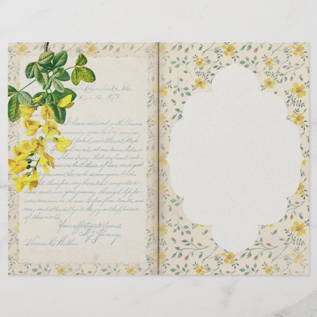 Papel de Tabuleiro Floral Amarelo (Frente)