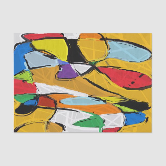 Papel de tecido Abstrato amarelo (Frente )