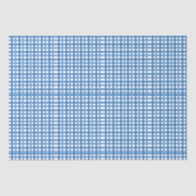 Papel de Tecido Azul Básico Xadrez (Frente )