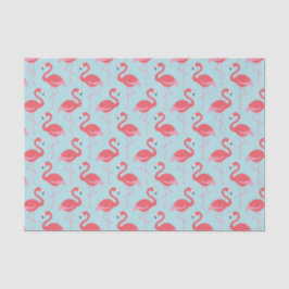 Papel de tecido azul-padrão rosa flamingo
