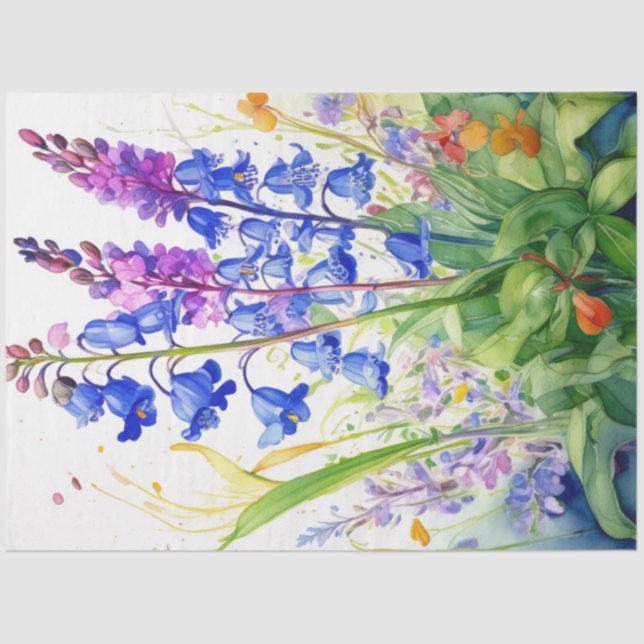 Papel de Tecido Bluebells Floral primavera (Frente )