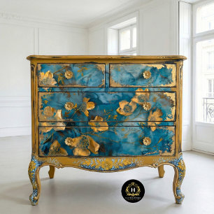 Papel de Tecido Botânico Bloom do ouro