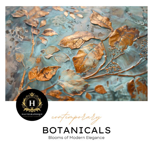 Papel de Tecido Botânico de Cobre Elegante (Criador carregado)