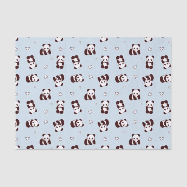 Papel de Tecido Cardíaco Azul Panda (Frente )