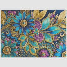 Papel de Tecido Colorido Bizantino de Joias