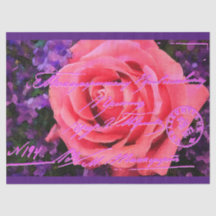 Papel de Tecido com Cartão-Postal Floral Elegante