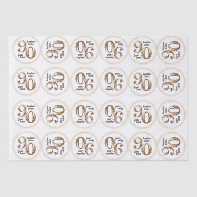 Papel de Tecido de Aniversário 90 (Frente )