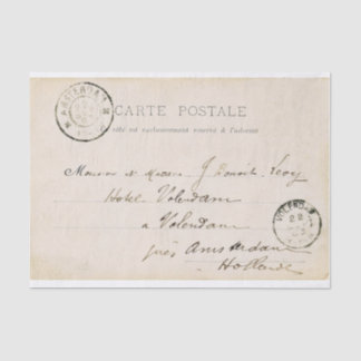 Papel de Tecido de Cartão Postal Vintage