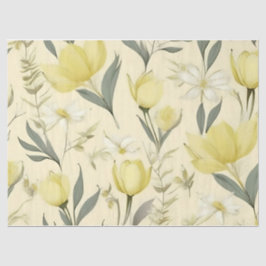 Papel de Tecido de Casamento de Rosas Amarelas