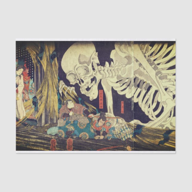 Papel de Tecido de Decodificação do Vintage Skull (Frente )